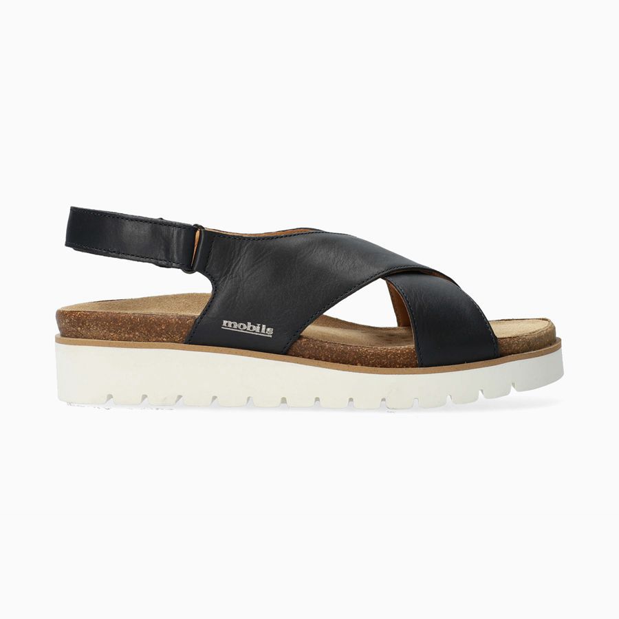 Mobils TALLY Læder Sko 9584271-NG - Platform Sandaler Dame Dyp Blå